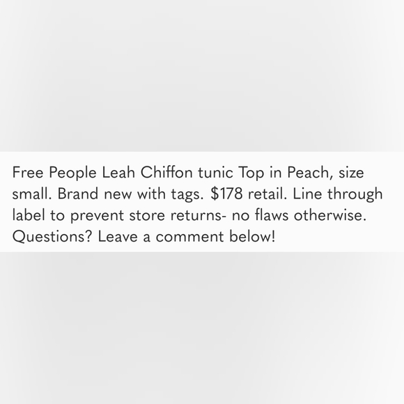 Free People Leah Chiffon tunic Top in Peach - Picture 5 of 5